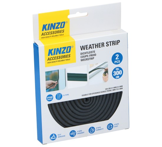 Ταινία Καιρού D-Shape Μαύρη 3m 2Τμχ KINZO Ταινία Καιρού D-Shape Μαύρη 3m 2Τμχ KINZO