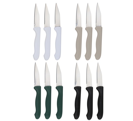 Μαχαίρι Καθαρισμού 18cm 3Τμχ Σε 4 Χρώματα ALPINA