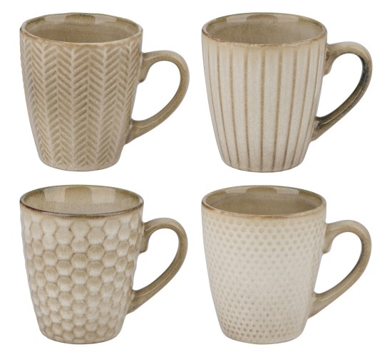 Κούπα Reactive Glaze Μπεζ Σε 4 Σχέδια Κούπα Reactive Glaze Μπεζ Σε 4 Σχέδια