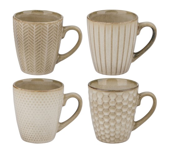 Κούπα Reactive Glaze Μπεζ Σε 4 Σχέδια Κούπα Reactive Glaze Μπεζ Σε 4 Σχέδια