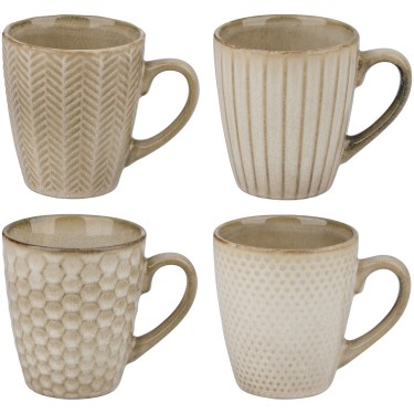 Κούπα Reactive Glaze Μπεζ Σε 4 Σχέδια