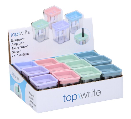 Ξύστρα Τετράγωνη Σε 4 Χρώματα TOPWRITE Ξύστρα Τετράγωνη Σε 4 Χρώματα TOPWRITE