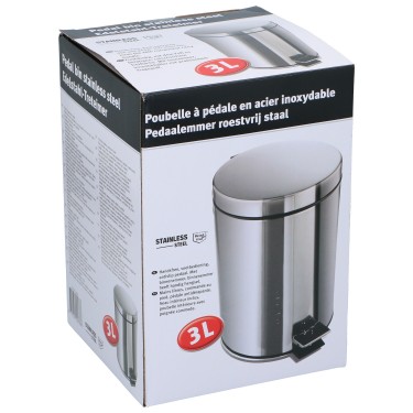 Κάδος Πεντάλ 3L Ανοξείδωτο Ατσάλι