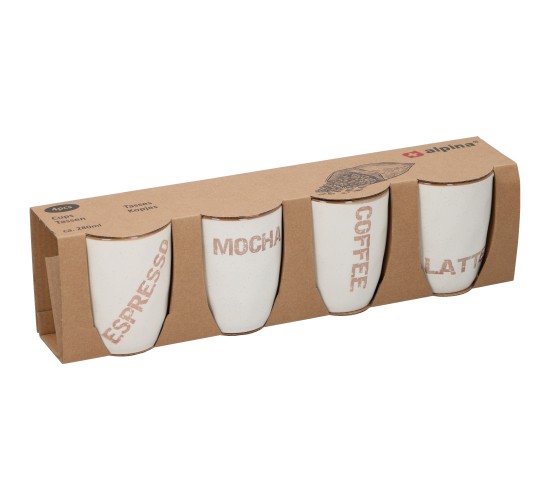Κούπες 320ml Λευκό/Ροζ Σε 4 Σχέδια Κούπες 320ml Λευκό/Ροζ Σε 4 Σχέδια