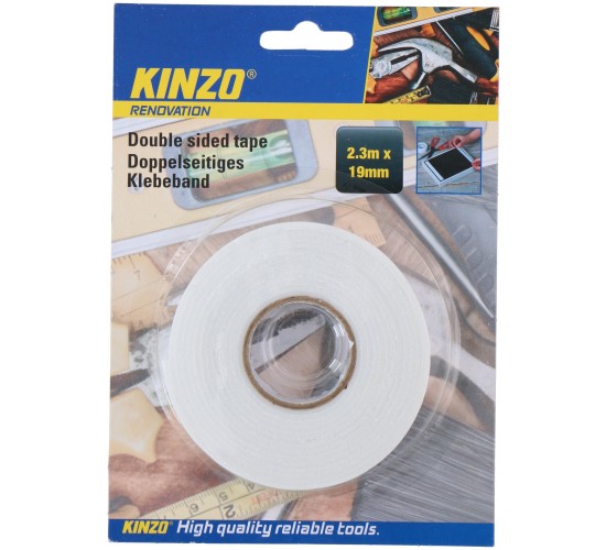 Ταινία Διπλής Όψης 2.3m x 19mm KINZO Ταινία Διπλής Όψης 2.3m x 19mm KINZO