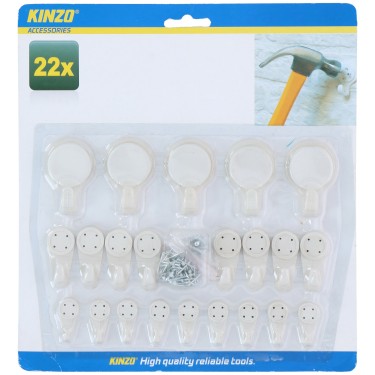 Γάντζοι Τοίχου με Καρφιά 22Τμχ KINZO