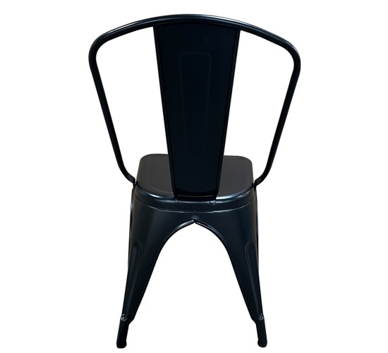 Καρέκλα ArteLibre Βιομηχανικού Τύπου Vintage TOLIKO Μαύρο Ματ Μέταλλο 44x49x84cm
