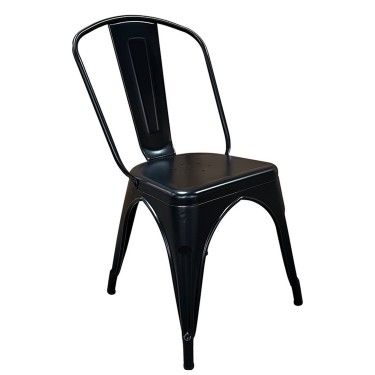 Καρέκλα ArteLibre Βιομηχανικού Τύπου Vintage TOLIKO Μαύρο Ματ Μέταλλο 44x49x84cm