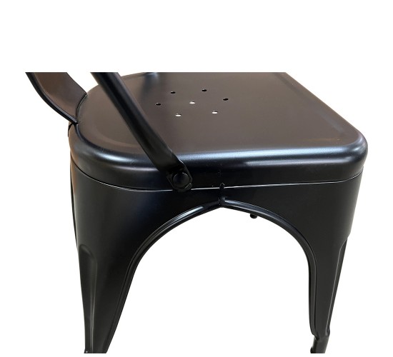 Καρέκλα ArteLibre Βιομηχανικού Τύπου Vintage TOLIKO Μαύρο Ματ Μέταλλο 44x49x84cm