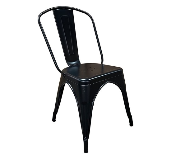 Καρέκλα ArteLibre Βιομηχανικού Τύπου Vintage TOLIKO Μαύρο Ματ Μέταλλο 44x49x84cm