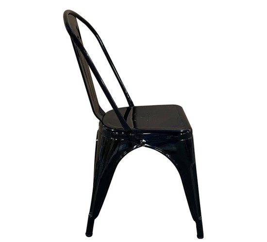 Καρέκλα ArteLibre Βιομηχανικού Τύπου Vintage TOLIKO Μαύρο Μέταλλο 44x49x84cm