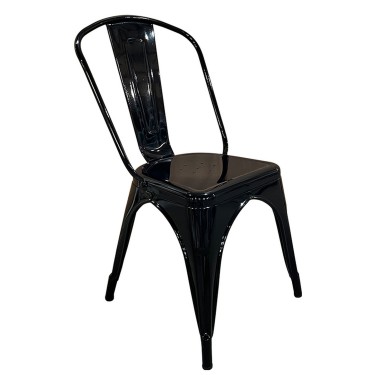 Καρέκλα ArteLibre Βιομηχανικού Τύπου Vintage TOLIKO Μαύρο Μέταλλο 44x49x84cm