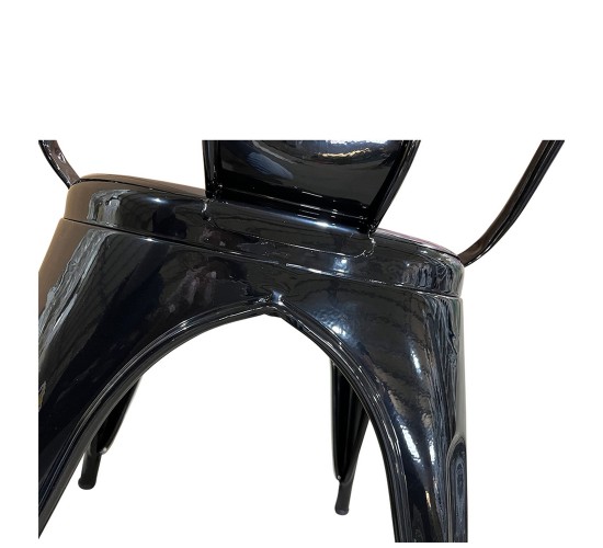 Καρέκλα ArteLibre Βιομηχανικού Τύπου Vintage TOLIKO Μαύρο Μέταλλο 44x49x84cm