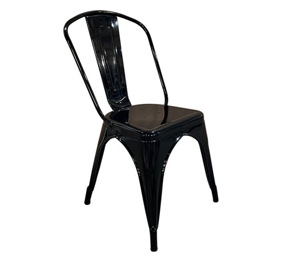 Καρέκλα ArteLibre Βιομηχανικού Τύπου Vintage TOLIKO Μαύρο Μέταλλο 44x49x84cm