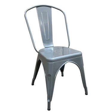 Καρέκλα ArteLibre Βιομηχανικού Τύπου Vintage TOLIKO Γκρι Μέταλλο 44x49x84cm