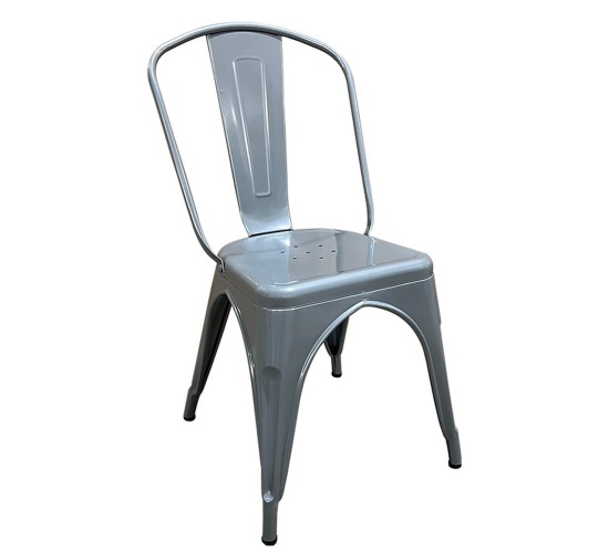 Καρέκλα ArteLibre Βιομηχανικού Τύπου Vintage TOLIKO Γκρι Μέταλλο 44x49x84cm