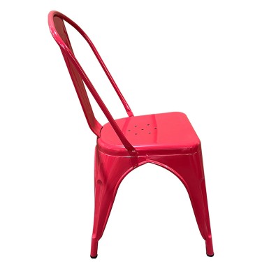 Καρέκλα ArteLibre Βιομηχανικού Τύπου Vintage TOLIKO Κόκκινο Μέταλλο 44x49x84cm