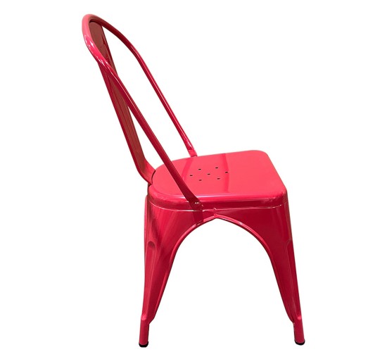 Καρέκλα ArteLibre Βιομηχανικού Τύπου Vintage TOLIKO Κόκκινο Μέταλλο 44x49x84cm