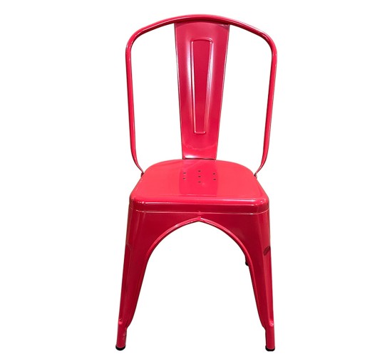 Καρέκλα ArteLibre Βιομηχανικού Τύπου Vintage TOLIKO Κόκκινο Μέταλλο 44x49x84cm