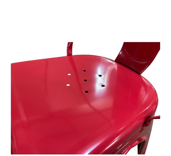 Καρέκλα ArteLibre Βιομηχανικού Τύπου Vintage TOLIKO Κόκκινο Μέταλλο 44x49x84cm