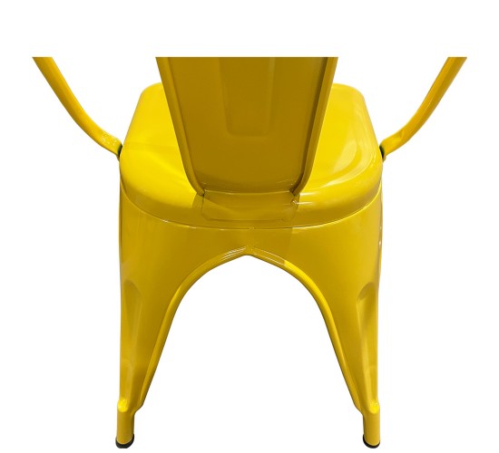 Καρέκλα ArteLibre Βιομηχανικού Τύπου Vintage TOLIKO Κίτρινο Μέταλλο 44x49x84cm