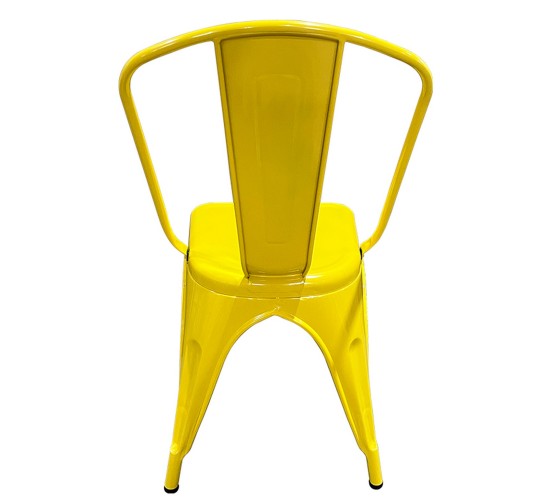 Καρέκλα ArteLibre Βιομηχανικού Τύπου Vintage TOLIKO Κίτρινο Μέταλλο 44x49x84cm