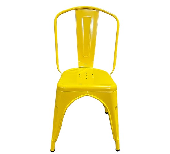 Καρέκλα ArteLibre Βιομηχανικού Τύπου Vintage TOLIKO Κίτρινο Μέταλλο 44x49x84cm