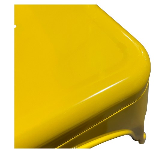 Καρέκλα ArteLibre Βιομηχανικού Τύπου Vintage TOLIKO Κίτρινο Μέταλλο 44x49x84cm