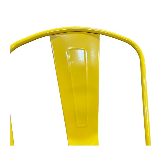 Καρέκλα ArteLibre Βιομηχανικού Τύπου Vintage TOLIKO Κίτρινο Μέταλλο 44x49x84cm