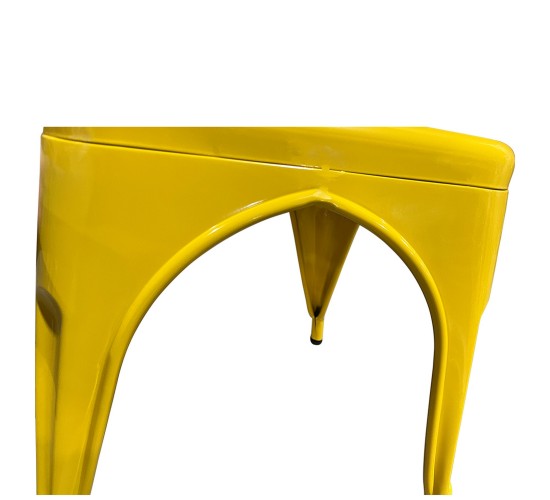 Καρέκλα ArteLibre Βιομηχανικού Τύπου Vintage TOLIKO Κίτρινο Μέταλλο 44x49x84cm
