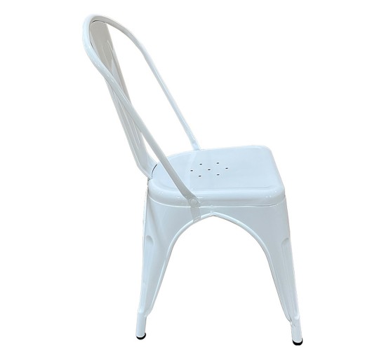 Καρέκλα ArteLibre Βιομηχανικού Τύπου Vintage TOLIKO Λευκό Μέταλλο 44x49x84cm