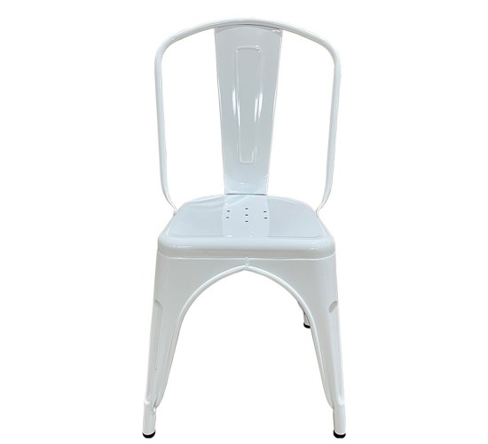 Καρέκλα ArteLibre Βιομηχανικού Τύπου Vintage TOLIKO Λευκό Μέταλλο 44x49x84cm