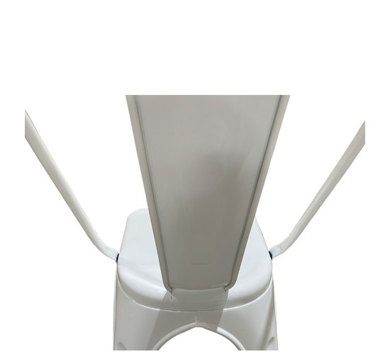 Καρέκλα ArteLibre Βιομηχανικού Τύπου Vintage TOLIKO Λευκό Μέταλλο 44x49x84cm