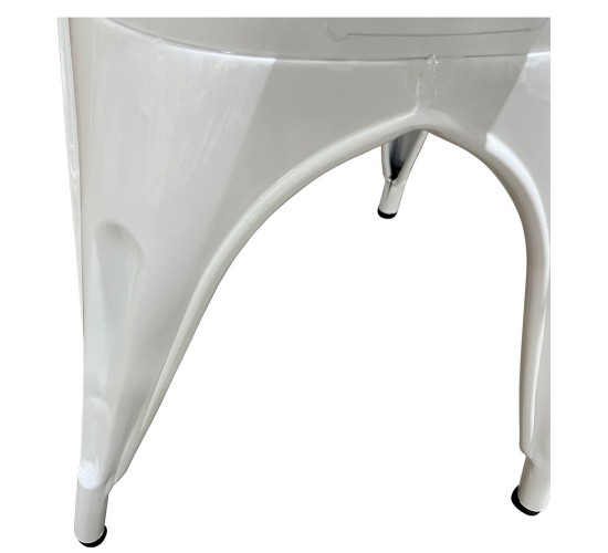 Καρέκλα ArteLibre Βιομηχανικού Τύπου Vintage TOLIKO Λευκό Μέταλλο 44x49x84cm