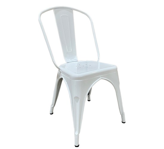 Καρέκλα ArteLibre Βιομηχανικού Τύπου Vintage TOLIKO Λευκό Μέταλλο 44x49x84cm