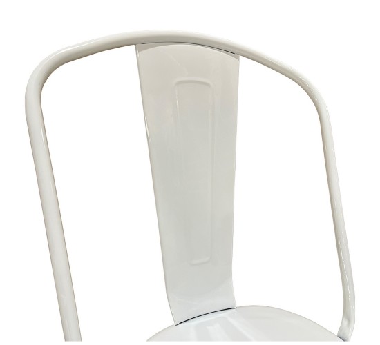 Καρέκλα ArteLibre Βιομηχανικού Τύπου Vintage TOLIKO Λευκό Μέταλλο 44x49x84cm