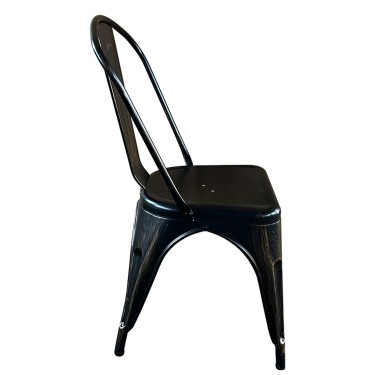 Καρέκλα ArteLibre Βιομηχανικού Τύπου Vintage TOLIKO Μαύρο Αντικέ Μέταλλο 44x49x84cm