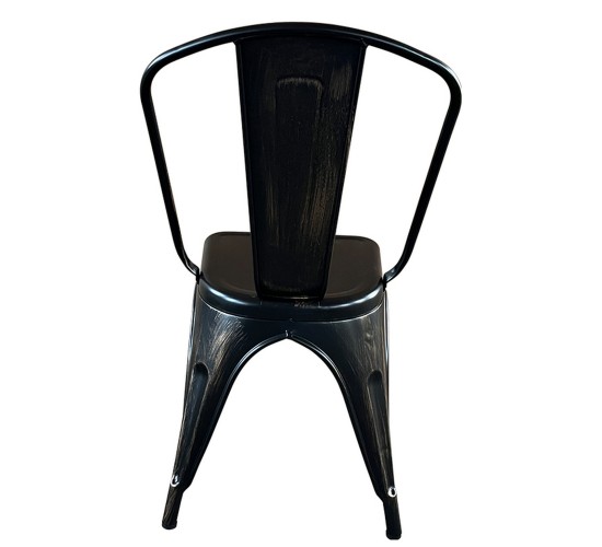 Καρέκλα ArteLibre Βιομηχανικού Τύπου Vintage TOLIKO Μαύρο Αντικέ Μέταλλο 44x49x84cm