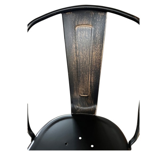 Καρέκλα ArteLibre Βιομηχανικού Τύπου Vintage TOLIKO Μαύρο Αντικέ Μέταλλο 44x49x84cm