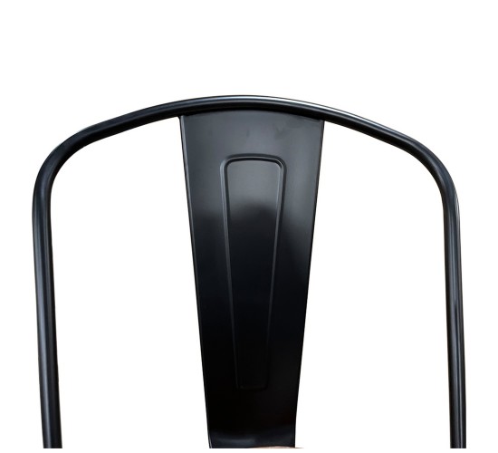 Καρέκλα ArteLibre Βιομηχανικού Τύπου Vintage TOLIKO II Μαύρο Ματ/Καφέ Μέταλλο/Ξύλο 45x53x85cm