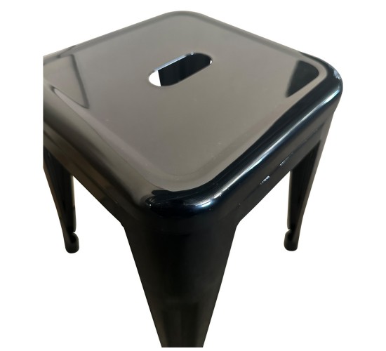 Σκαμπό ArteLibre Βιομηχανικού Τύπου Vintage VELINO Μαύρο Μέταλλο 38x38x45cm