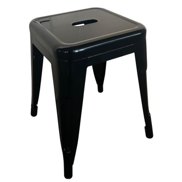 Σκαμπό ArteLibre Βιομηχανικού Τύπου Vintage VELINO Μαύρο Μέταλλο 38x38x45cm