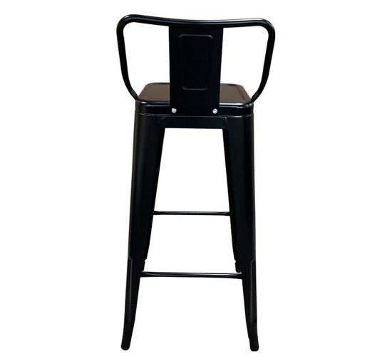 Σκαμπό Bar ArteLibre Βιομηχανικού Τύπου Vintage MOLERO Μαύρο Ματ Μέταλλο 43x43x94cm