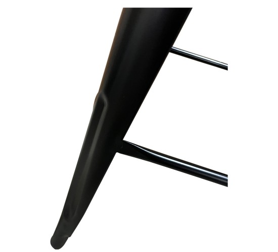 Σκαμπό Bar ArteLibre Βιομηχανικού Τύπου Vintage MOLERO Μαύρο Ματ Μέταλλο 43x43x94cm