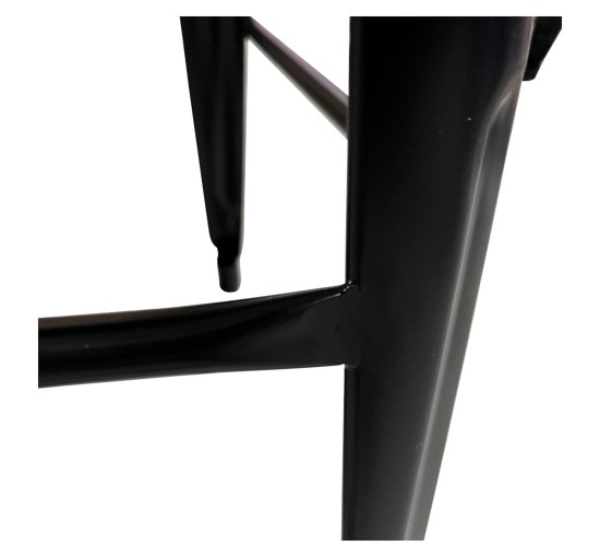 Σκαμπό Bar ArteLibre Βιομηχανικού Τύπου Vintage MOLERO Μαύρο Ματ Μέταλλο 43x43x94cm