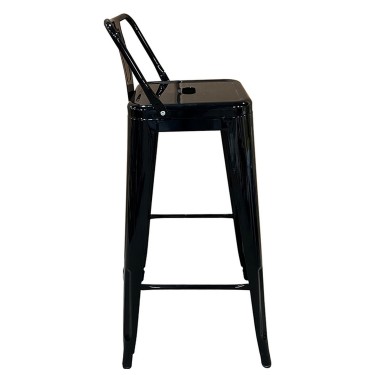 Σκαμπό Bar ArteLibre Βιομηχανικού Τύπου Vintage MOLERO Μαύρο Μέταλλο 43x43x94cm