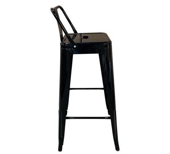 Σκαμπό Bar ArteLibre Βιομηχανικού Τύπου Vintage MOLERO Μαύρο Μέταλλο 43x43x94cm