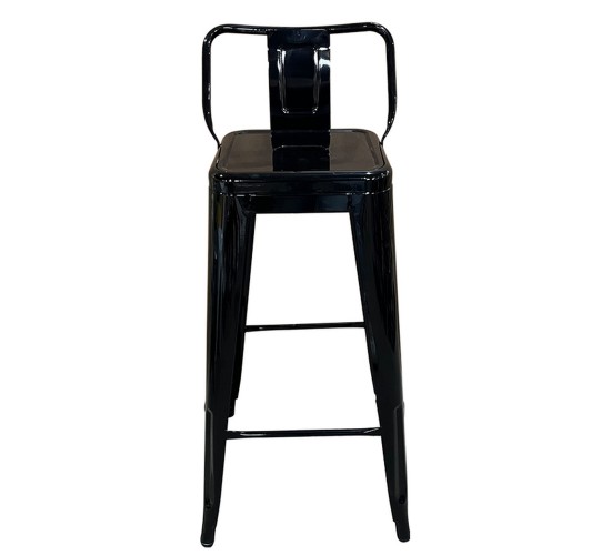 Σκαμπό Bar ArteLibre Βιομηχανικού Τύπου Vintage MOLERO Μαύρο Μέταλλο 43x43x94cm