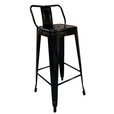 Σκαμπό Bar ArteLibre Βιομηχανικού Τύπου Vintage MOLERO Μαύρο Μέταλλο 43x43x94cm