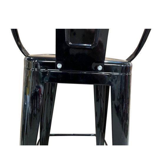 Σκαμπό Bar ArteLibre Βιομηχανικού Τύπου Vintage MOLERO Μαύρο Μέταλλο 43x43x94cm